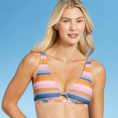 Women's Keyhole Bralette Bikini Top - Shade & Shore™ Multi Stripe 4 Women's Keyhole Bralette Bikini Top - Shade & Shore™ Multi Stripe - Image 2