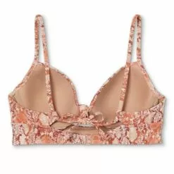 Women's Lightly Lined Longline Knot-Front Cut Out Bikini Top - Shade & Shore™ Lurex Snake Print -Swimsuits Popular Store unnamed file 4552