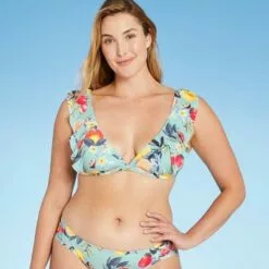 Women's Soft Ruffle Bralette Bikini Top - Kona Sol™ Sage Green -Swimsuits Popular Store unnamed file 4607