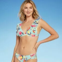 Women's Soft Ruffle Bralette Bikini Top - Kona Sol™ Sage Green -Swimsuits Popular Store unnamed file 4611