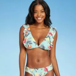 Women's Soft Ruffle Bralette Bikini Top - Kona Sol™ Sage Green -Swimsuits Popular Store unnamed file 4616