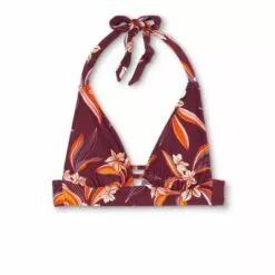 Women's Halter Double Tab Bikini Top - Kona Sol™ Dark Cherry -Swimsuits Popular Store unnamed file 4621