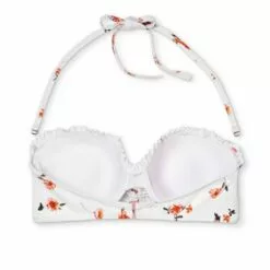 Women's Lightly Lined Ruffle Detail Cinch-Front Bandeau Bikini Top - Shade & Shore™ White Floral Print 31 Women's Lightly Lined Ruffle Detail Cinch-Front Bandeau Bikini Top - Shade & Shore™ White Floral Print -Swimsuits Popular Store unnamed file 4634