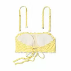 Juniors' Textured Gingham Bandeau Bikini Top - Xhilaration™ Yellow -Swimsuits Popular Store unnamed file 4735