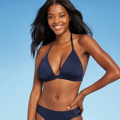 Women's Double Strap Bralette Bikini Top - Kona Sol™ Oxford Blue 14 Women's Double Strap Bralette Bikini Top - Kona Sol™ Oxford Blue - Image 12