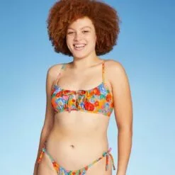 Juniors' Tunneled Tie-Front Bralette Bikini Top - Xhilaration™ Multi Floral Print 16 Juniors' Tunneled Tie-Front Bralette Bikini Top - Xhilaration™ Multi Floral Print -Swimsuits Popular Store unnamed file 4760