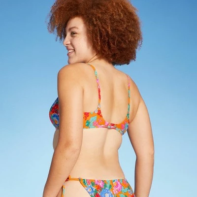 Juniors' Tunneled Tie-Front Bralette Bikini Top - Xhilaration™ Multi Floral Print 6 Juniors' Tunneled Tie-Front Bralette Bikini Top - Xhilaration™ Multi Floral Print - Image 4