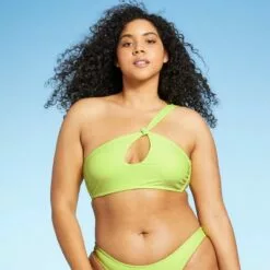 Juniors' Cut Out One Shoulder Bikini Top - Xhilaration™ Light Green -Swimsuits Popular Store unnamed file 4772