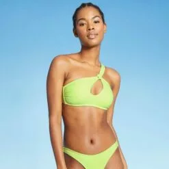 Juniors' Cut Out One Shoulder Bikini Top - Xhilaration™ Light Green -Swimsuits Popular Store unnamed file 4777