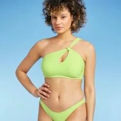 Juniors' Cut Out One Shoulder Bikini Top - Xhilaration™ Light Green -Swimsuits Popular Store unnamed file 4781