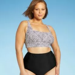 Women's Plus Size Square Neck Scoop Bikini Top - Kona Sol™ Beige -Swimsuits Popular Store unnamed file 4841