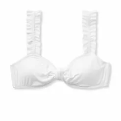Women's Ruffle Strap Bikini Top - Sea Angel White -Swimsuits Popular Store unnamed file 4859