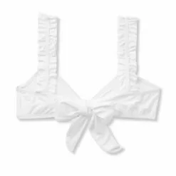 Women's Ruffle Strap Bikini Top - Sea Angel White -Swimsuits Popular Store unnamed file 4860