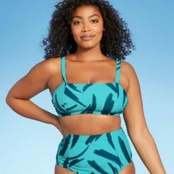 Women's Straight Neck Bikini Top - Kona Sol™ Blue -Swimsuits Popular Store unnamed file 4898