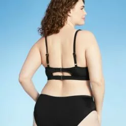 Juniors' Plus Size Ribbed Knot-Front Bralette Bikini Top - Xhilaration™ Neon Pink