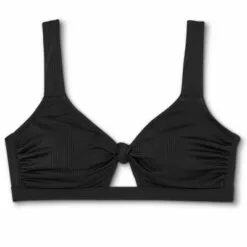 Juniors' Plus Size Ribbed Knot-Front Bralette Bikini Top - Xhilaration™ Neon Pink -Swimsuits Popular Store unnamed file 4942