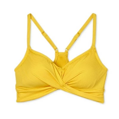 Women's Ribbed Twist-Front Bralette Bikini Top - All in Motion™ Golden Yellow 7 Women's Ribbed Twist-Front Bralette Bikini Top - All in Motion™ Golden Yellow - Image 5