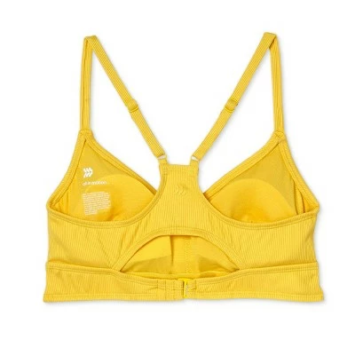 Women's Ribbed Twist-Front Bralette Bikini Top - All in Motion™ Golden Yellow 8 Women's Ribbed Twist-Front Bralette Bikini Top - All in Motion™ Golden Yellow - Image 6