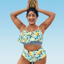 Women's Lemon Print Plus Size Bikini Set Ruffle High Waist Bathing Suit - Cupshe -Swimsuits Popular Store unnamed file 496