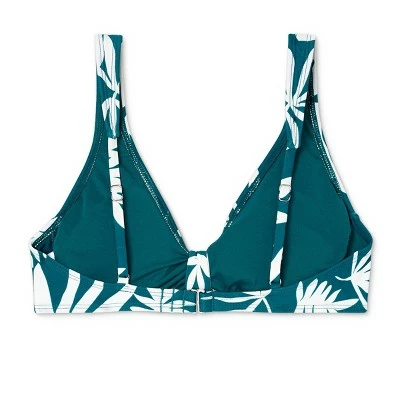 Juniors' Ribbed Tie-Front Longline Bralette Bikini Top - Xhilaration™ Teal Green Tropical Print 8 Juniors' Ribbed Tie-Front Longline Bralette Bikini Top - Xhilaration™ Teal Green Tropical Print - Image 6