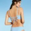 Women's Lightly Lined Longline Twist-Front Bikini Top - Shade & Shore™ Light Blue -Swimsuits Popular Store unnamed file 4974