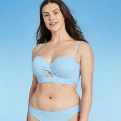 Women's Lightly Lined Longline Twist-Front Bikini Top - Shade & Shore™ Light Blue 28 Women's Lightly Lined Longline Twist-Front Bikini Top - Shade & Shore™ Light Blue -Swimsuits Popular Store unnamed file 4976