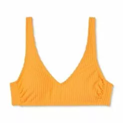 Juniors' Textured Terry V-Neck Bralette Bikini Top - Xhilaration™ Hot Citrus Orange -Swimsuits Popular Store unnamed file 5082