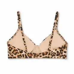 Women's Pleated Front Bralette Bikini Top - Shade & Shore™ Brown Animal Print -Swimsuits Popular Store unnamed file 5095