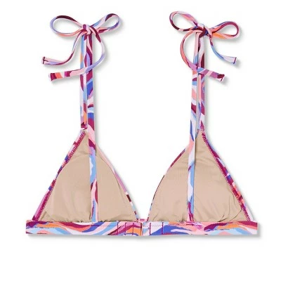 Women's Shoulder Tie Triangle Bikini Top - Shade & Shore™ Multi Animal Print 8 Women's Shoulder Tie Triangle Bikini Top - Shade & Shore™ Multi Animal Print - Image 6