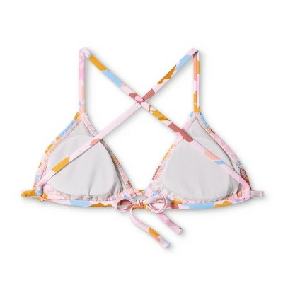Juniors' Smocked Triangle Bikini Top - Xhilaration™ Abstract Floral Print 8 Juniors' Smocked Triangle Bikini Top - Xhilaration™ Abstract Floral Print - Image 6