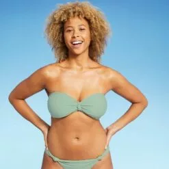 Women's V-Wire Bralette Bikini Top - Shade & Shore™ Light Green -Swimsuits Popular Store unnamed file 5188