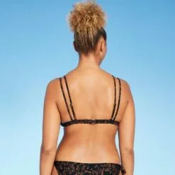 Women's Double Tunnel Triangle Bikini Top - Shade & Shore™ Black Animal Print -Swimsuits Popular Store unnamed file 5200