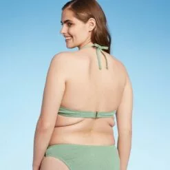Women's Triangle Tie-Front Bikini Top - Shade & Shore™ Basil Green -Swimsuits Popular Store unnamed file 5253