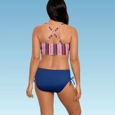 Women's Slimming Control Cinch-Front Crossback Bikini Top - Beach Betty by Miracle Brands White 3 Women's Slimming Control Cinch-Front Crossback Bikini Top - Beach Betty by Miracle Brands White