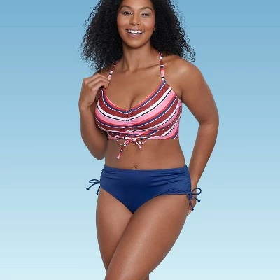 Women's Slimming Control Cinch-Front Crossback Bikini Top - Beach Betty by Miracle Brands White 6 Women's Slimming Control Cinch-Front Crossback Bikini Top - Beach Betty by Miracle Brands White - Image 4