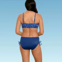 Women's Slimming Control Cut Out Bikini Top - Beach Betty by Miracle Brands Blue
