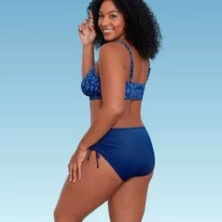 Women's Slimming Control Cut Out Bikini Top - Beach Betty by Miracle Brands Blue -Swimsuits Popular Store unnamed file 5270