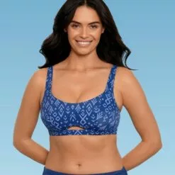 Women's Slimming Control Cut Out Bikini Top - Beach Betty by Miracle Brands Blue -Swimsuits Popular Store unnamed file 5271