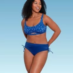 Women's Slimming Control Cut Out Bikini Top - Beach Betty by Miracle Brands Blue -Swimsuits Popular Store unnamed file 5272