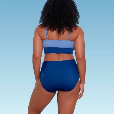 Women's Slimming Control Tie-Front Bikini Top - Beach Betty by Miracle Brands Blue 8 Women's Slimming Control Tie-Front Bikini Top - Beach Betty by Miracle Brands Blue - Image 6
