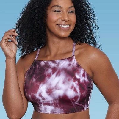 Women's Slimming Control High Neck Lace-Up Back Bikini Top - Beach Betty by Miracle Brands Purple 9 Women's Slimming Control High Neck Lace-Up Back Bikini Top - Beach Betty by Miracle Brands Purple - Image 7