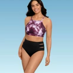 Women's Slimming Control High Neck Lace-Up Back Bikini Top - Beach Betty by Miracle Brands Purple 20 Women's Slimming Control High Neck Lace-Up Back Bikini Top - Beach Betty by Miracle Brands Purple -Swimsuits Popular Store unnamed file 5296