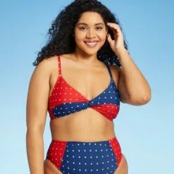 Women's Twist-Front Bikini Top - Sea Angel Red -Swimsuits Popular Store unnamed file 5302