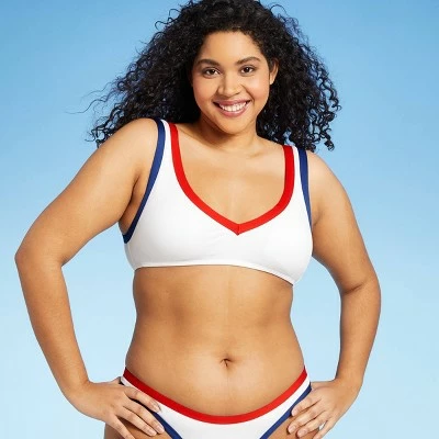 Women's Blocked Trim Ribbed Bikini Top - Sea Angel White 5 Women's Blocked Trim Ribbed Bikini Top - Sea Angel White - Image 3