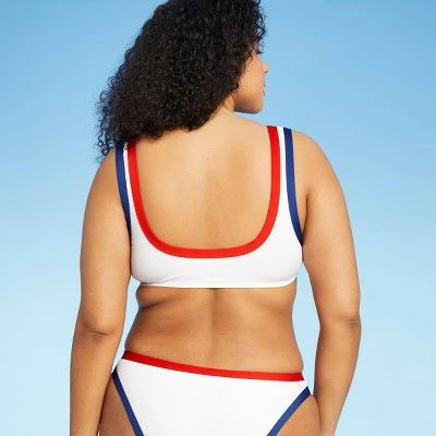 Women's Blocked Trim Ribbed Bikini Top - Sea Angel White 6 Women's Blocked Trim Ribbed Bikini Top - Sea Angel White - Image 4