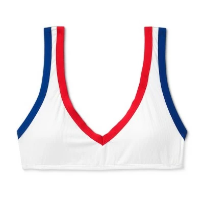 Women's Blocked Trim Ribbed Bikini Top - Sea Angel White 7 Women's Blocked Trim Ribbed Bikini Top - Sea Angel White - Image 5