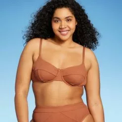 Women's Underwire Ribbed Textured Bikini Top - Sea Angel Orange 15 Women's Underwire Ribbed Textured Bikini Top - Sea Angel Orange -Swimsuits Popular Store unnamed file 5324
