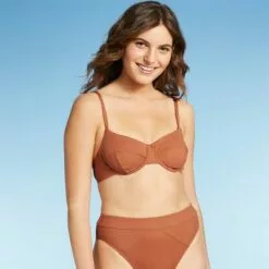 Women's Underwire Ribbed Textured Bikini Top - Sea Angel Orange 21 Women's Underwire Ribbed Textured Bikini Top - Sea Angel Orange -Swimsuits Popular Store unnamed file 5330