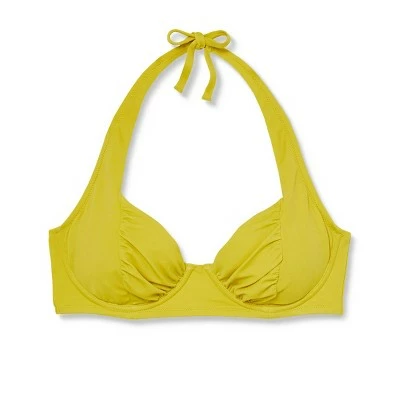 Women's Shirred Cup Halter Bikini Top - Shade & Shore™ Chartreuse 7 Women's Shirred Cup Halter Bikini Top - Shade & Shore™ Chartreuse - Image 5
