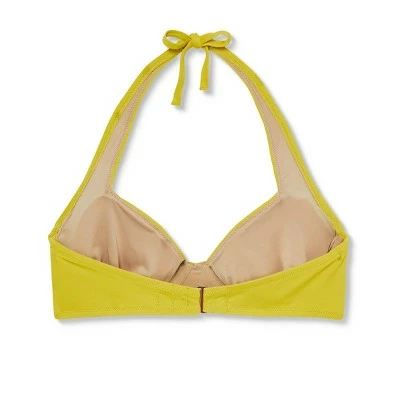 Women's Shirred Cup Halter Bikini Top - Shade & Shore™ Chartreuse 8 Women's Shirred Cup Halter Bikini Top - Shade & Shore™ Chartreuse - Image 6